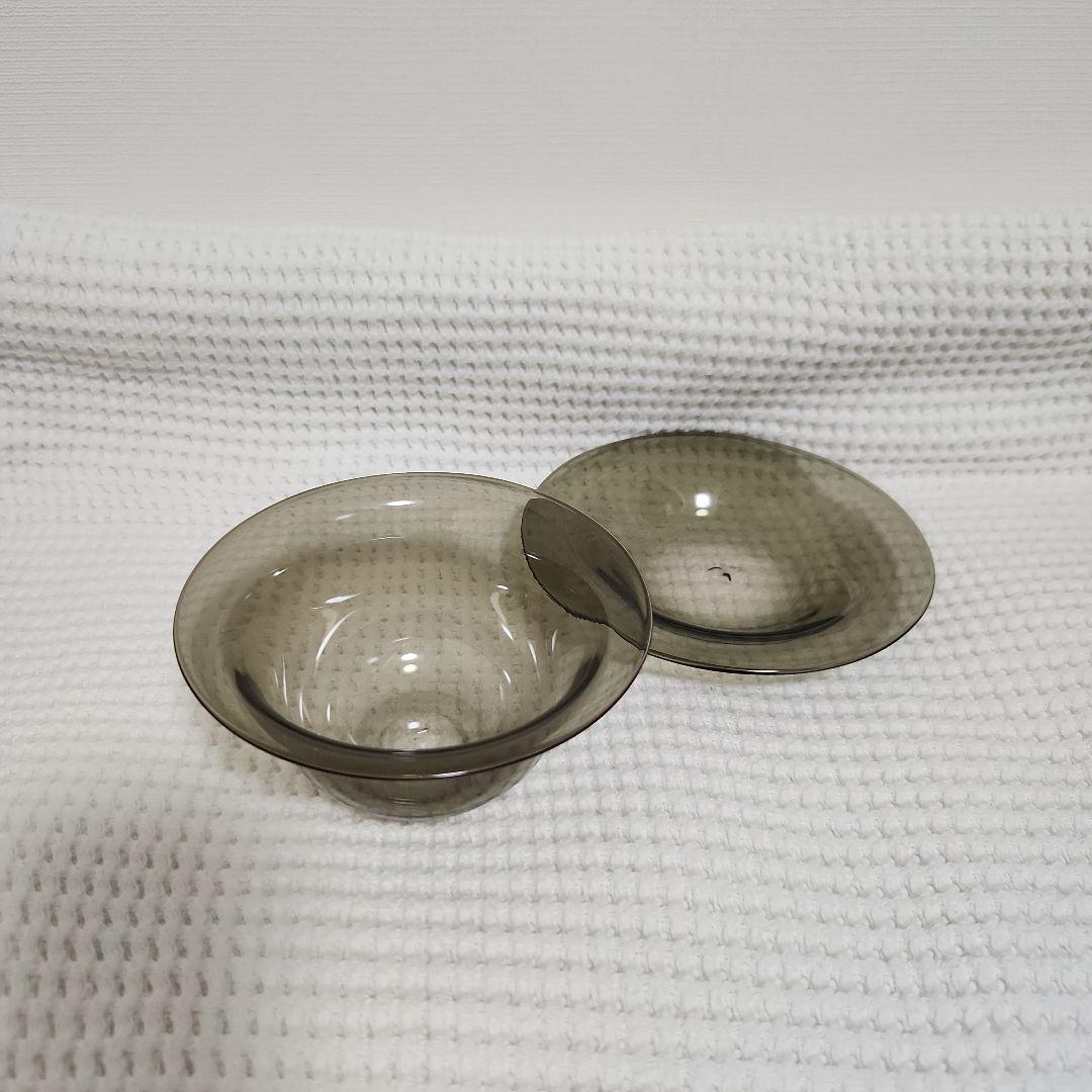 黒川登紀子　ガラスボウル&プレート　スモーク　グレーセット