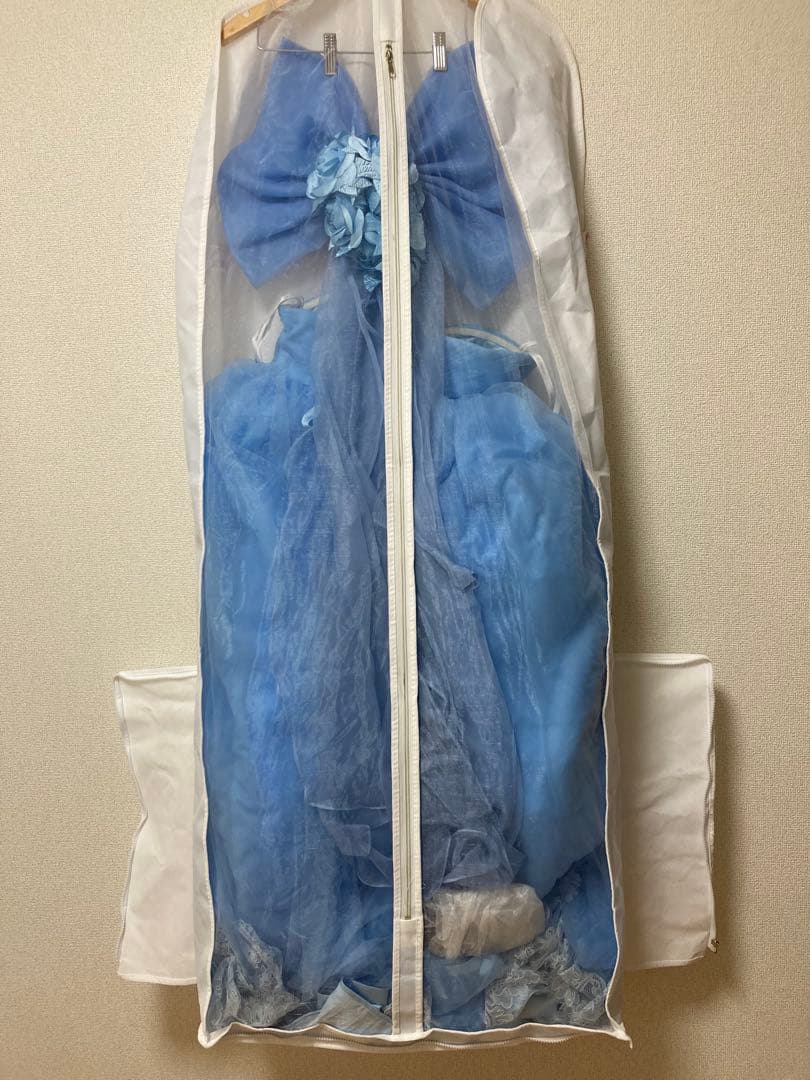 カラードレス　水色　マタニティ　ウエディング