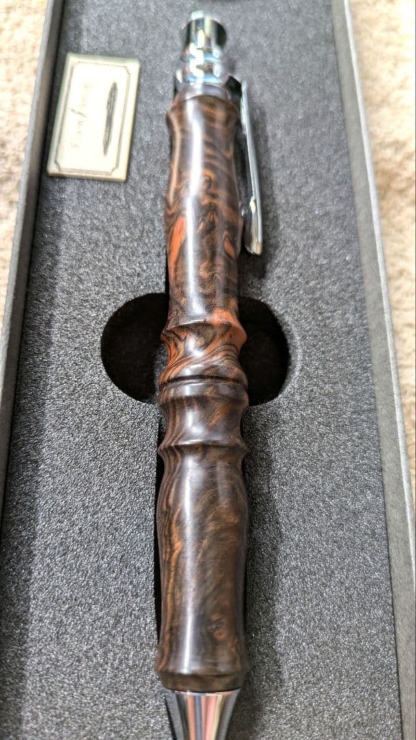 Flamberg　黒檀瘤　特上縞杢　サンピューラ　ボールペン　専用箱付き