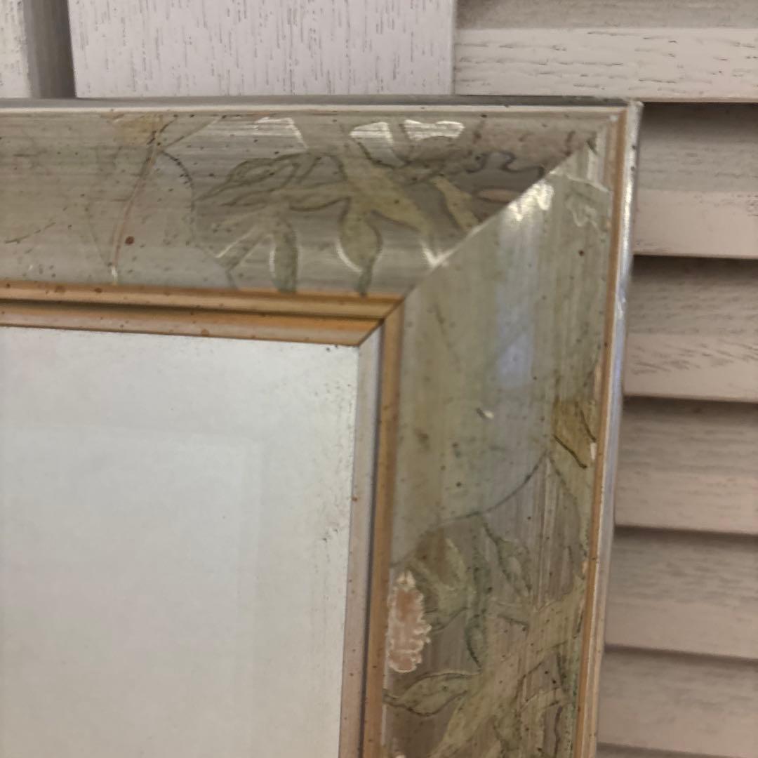 鏡　ミラー　カットガラス　イタリー製　ヴィンテージ