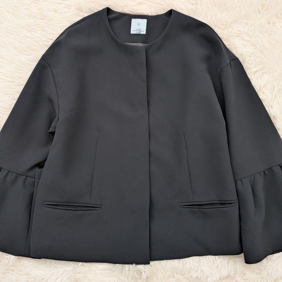 【美品】KUMIKYOKU NAVY　コンフォータブルドレープ ジャケット　2