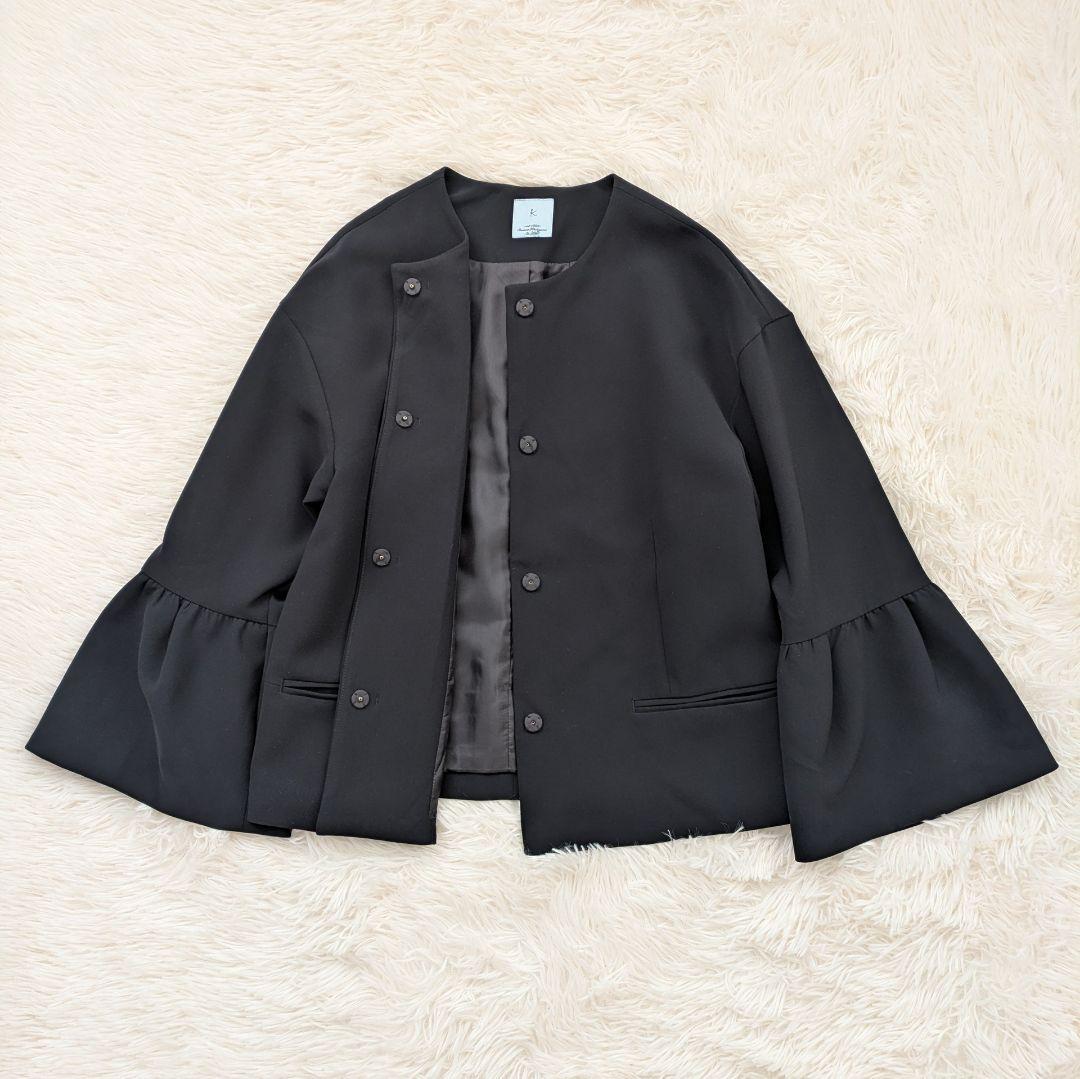 【美品】KUMIKYOKU NAVY　コンフォータブルドレープ ジャケット　2