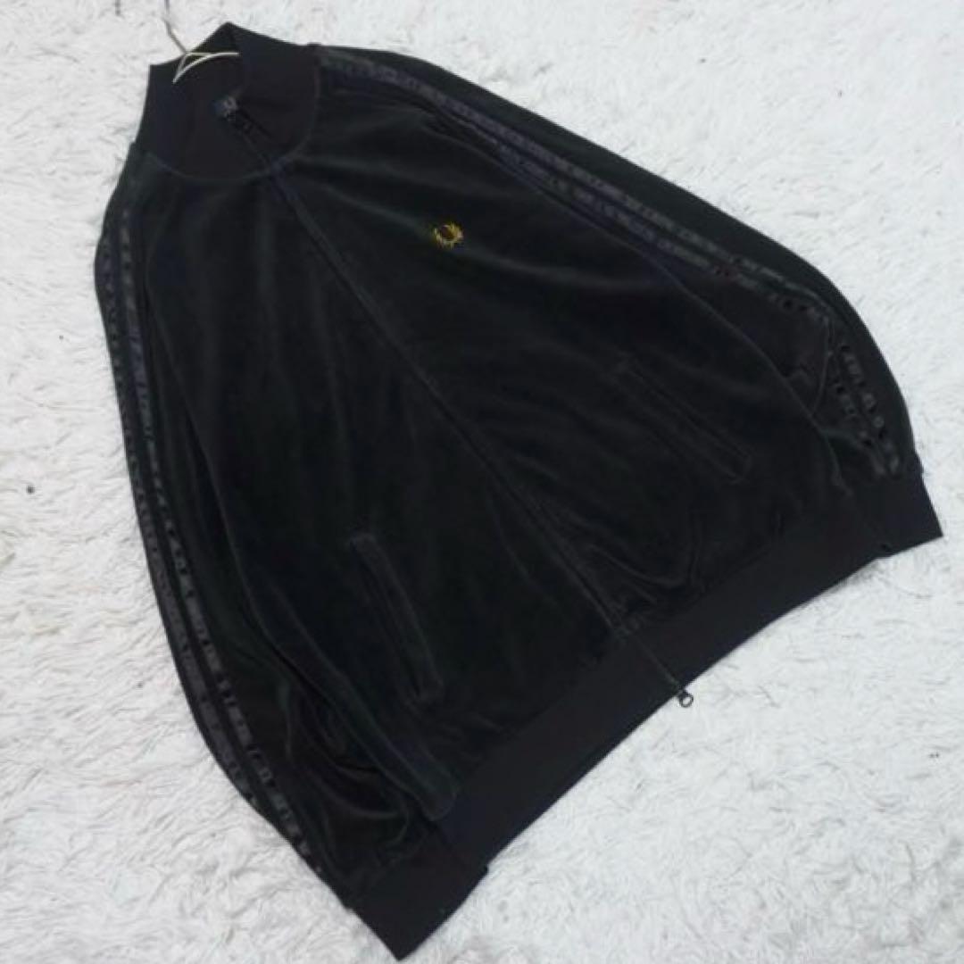 希少✨フレッドペリー ベロア トラックジャケット ヴィンテージ ロゴ刺繍 ライン