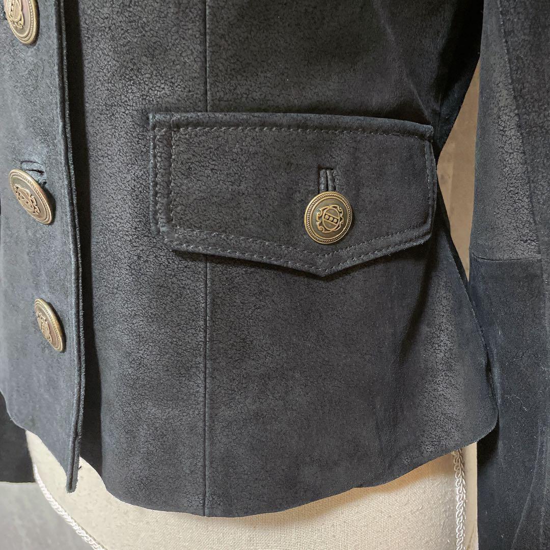 【Otto】オットー レザージャケット 豚革 本革 スタンドネック 黒 ボタン