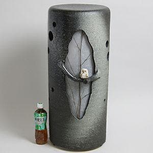 【未使用品】壱彦 信楽焼 風鈴 照明 風の水琴洞夢 ふくろう ak-0064