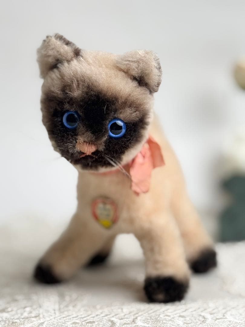 シュタイフ★Cat Aram★1971年製 ネコのアラム/ドラロン製のシャム猫