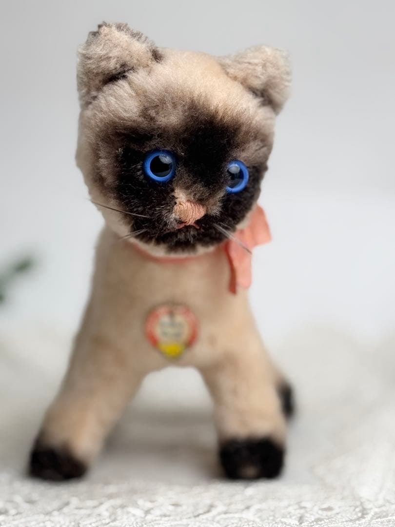 シュタイフ★Cat Aram★1971年製 ネコのアラム/ドラロン製のシャム猫