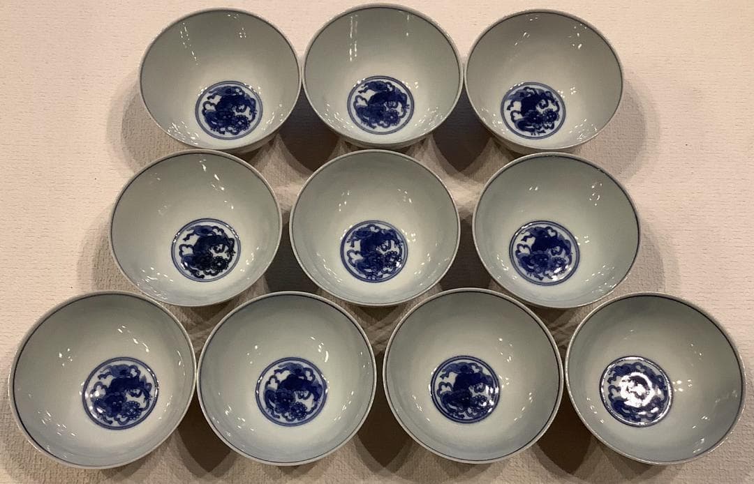 【宮永東山】茶盌　金襴手獅子図　汲み出し茶盌　14客※