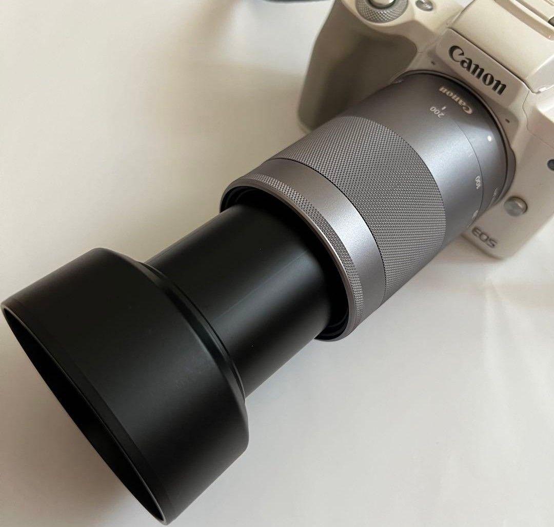 美品★Canon EF-M 55-200mm （フード／フィル／前後キャップ付）