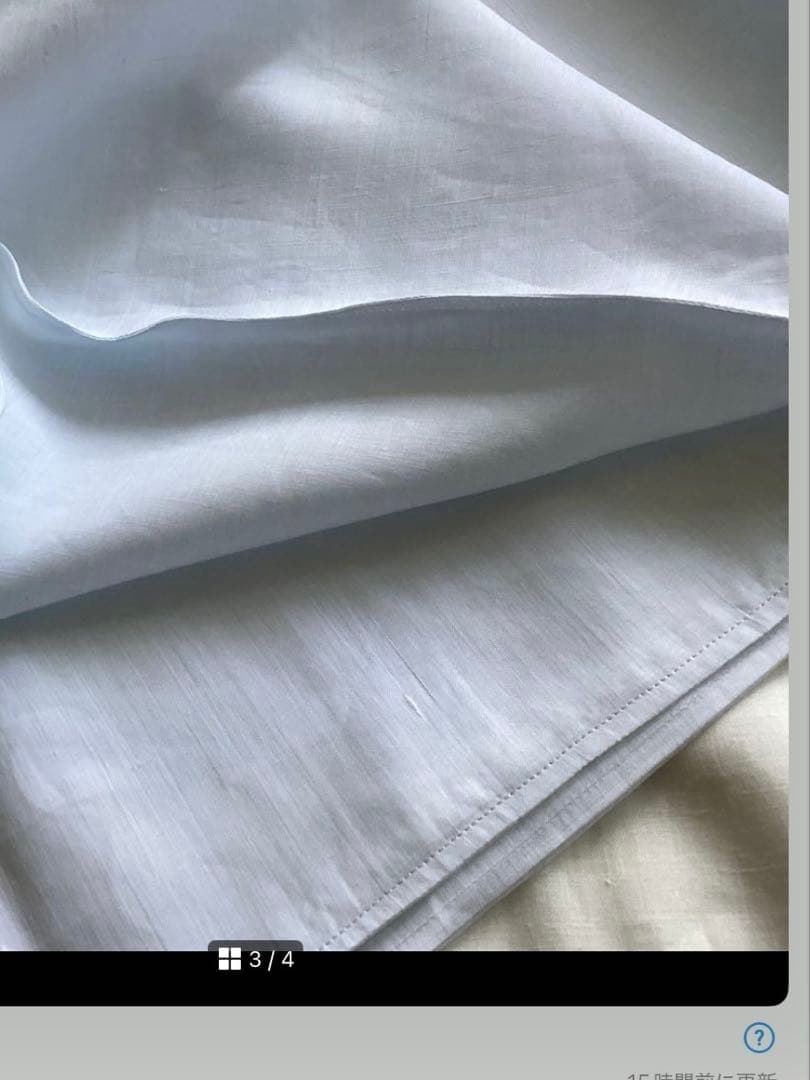 近江麻ラミー超晒しホワイ二枚合わせケツト170×145