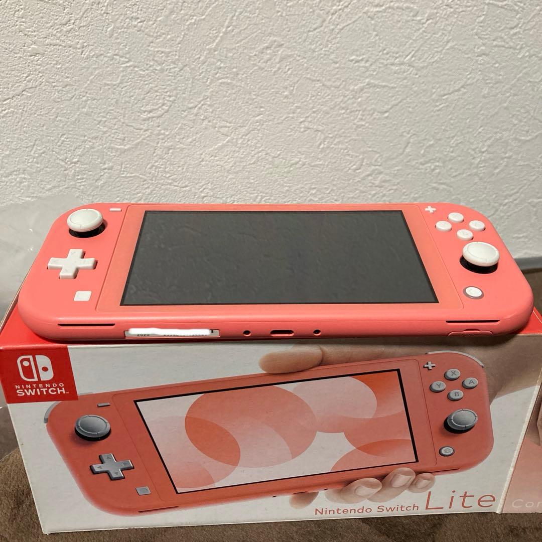switch ライト コーラルピンク(箱•付属ケーブル付き)