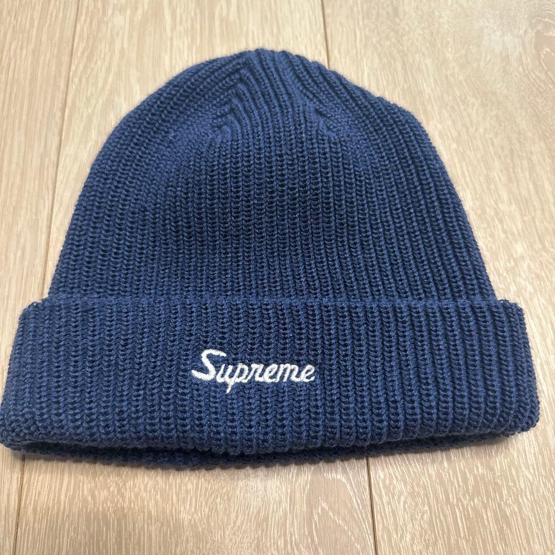 【美品】SUPREME ビーニー　ネイビー