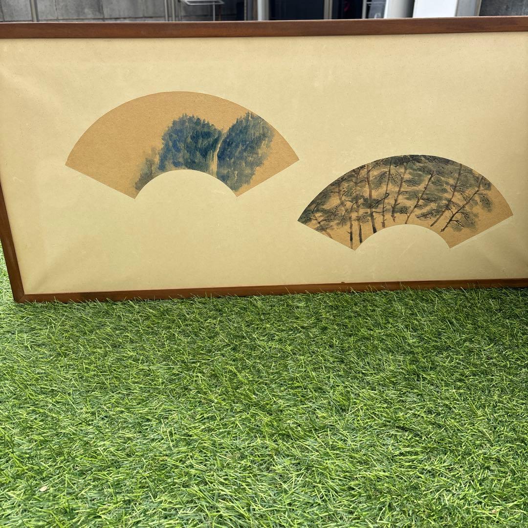 和風アート 扇形の絵画 4点セット