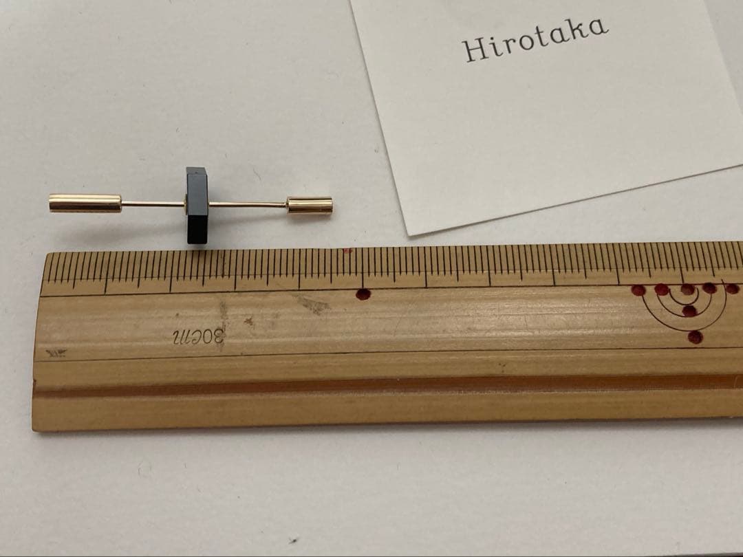 美品　hirotaka ヒロタカ　ショートスピア　ピアス / オニキス　k10