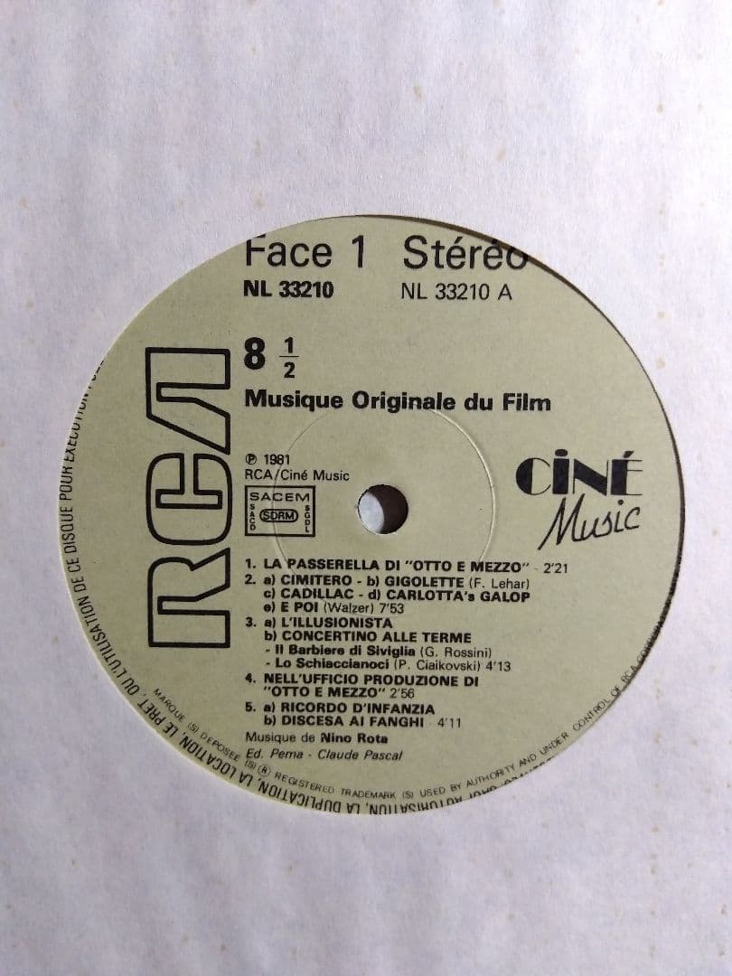 LP / フランス製 / フェデリコ・フェリーニ「8 1/2」