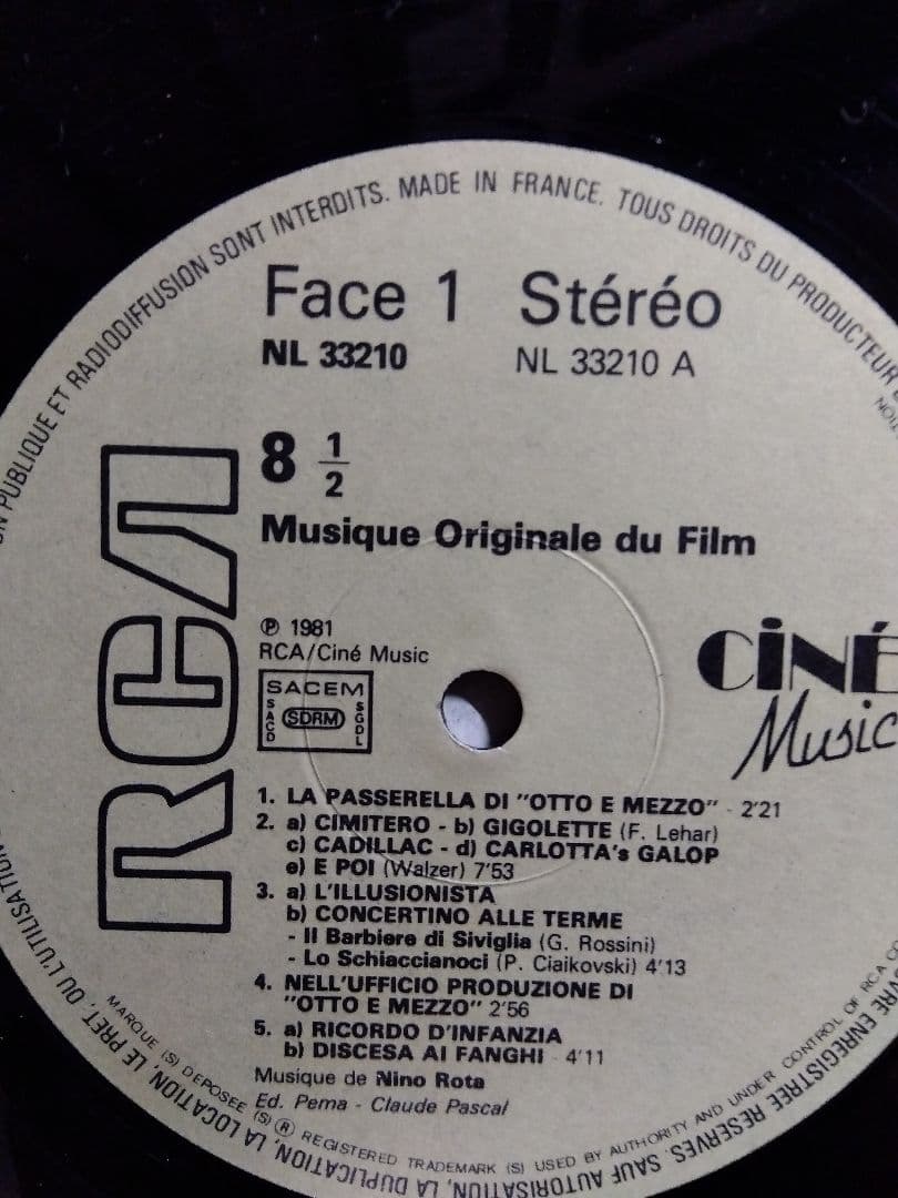 LP / フランス製 / フェデリコ・フェリーニ「8 1/2」