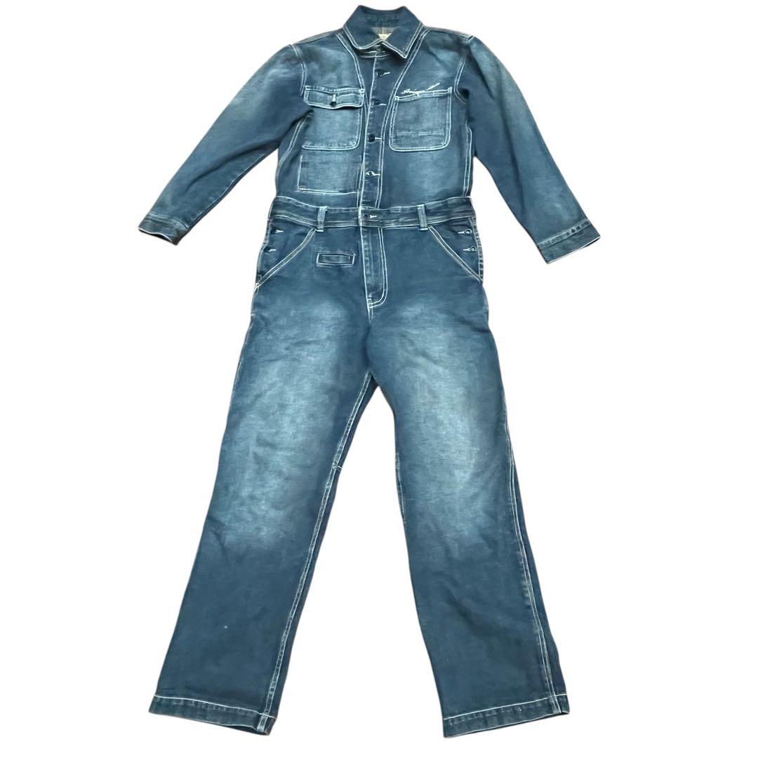 AVIREXアヴィレックス　デニムつなぎ　ツナギ　オールインワン　サイズM