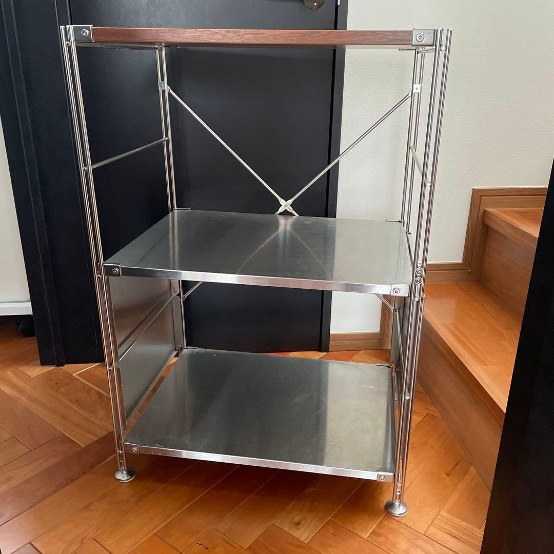 無印良品 スチール&ウォルナット ユニットシェルフ3段