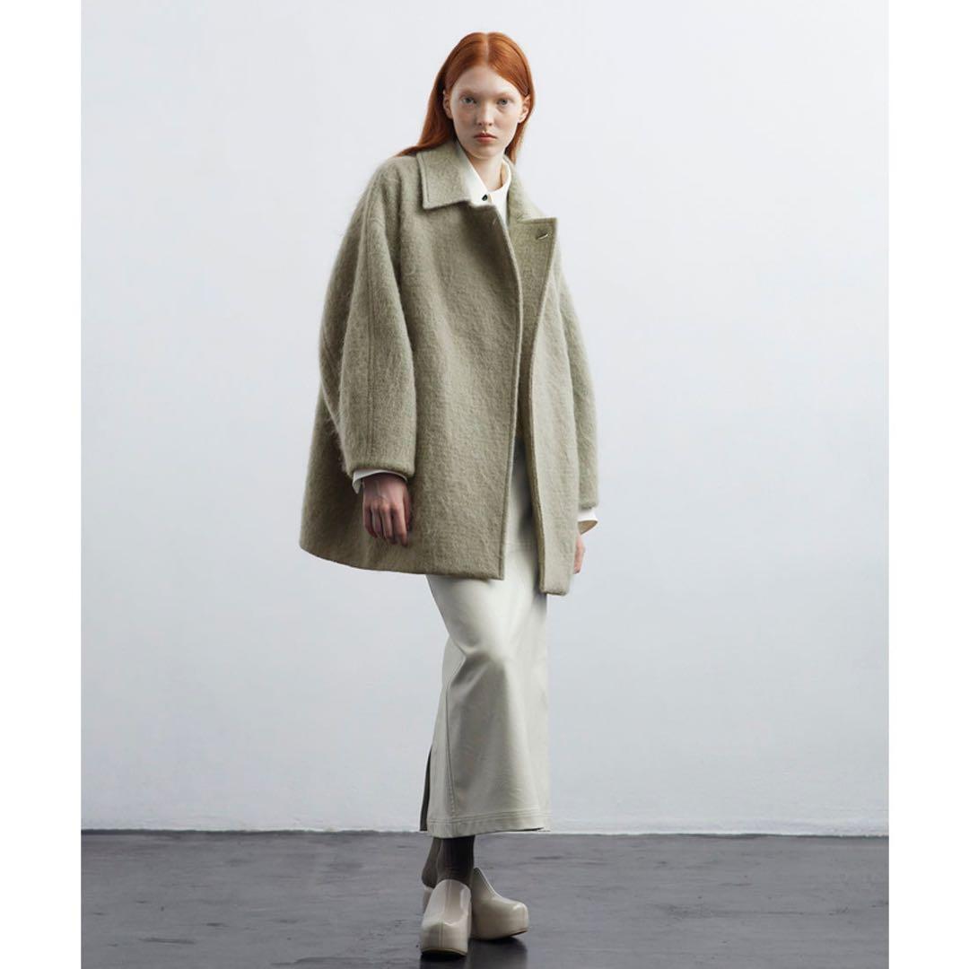 ADAM ET ROPÉ FEMME モヘヤシャギーミドルコート