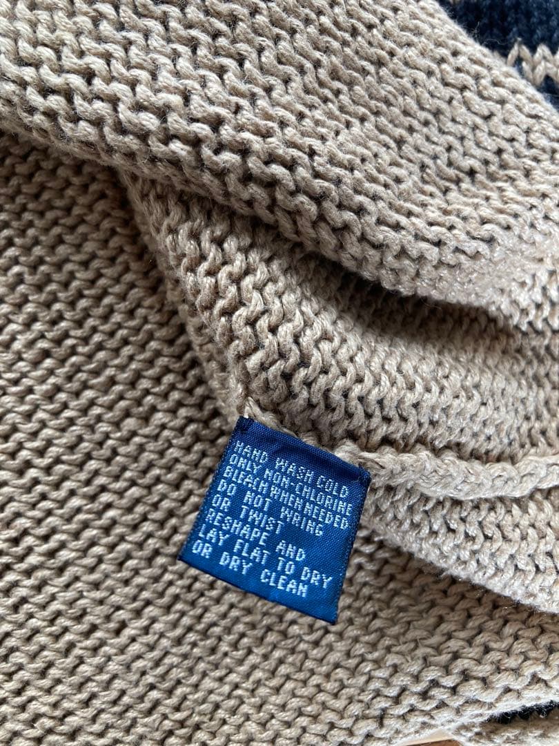 Ralph Lauren ラルフ M ハンドニット リネン 総柄 ネイティブ