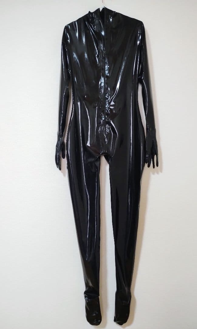 ラバースーツ　キャットスーツ　グローブ・ソックス・マスク一体型　男性S