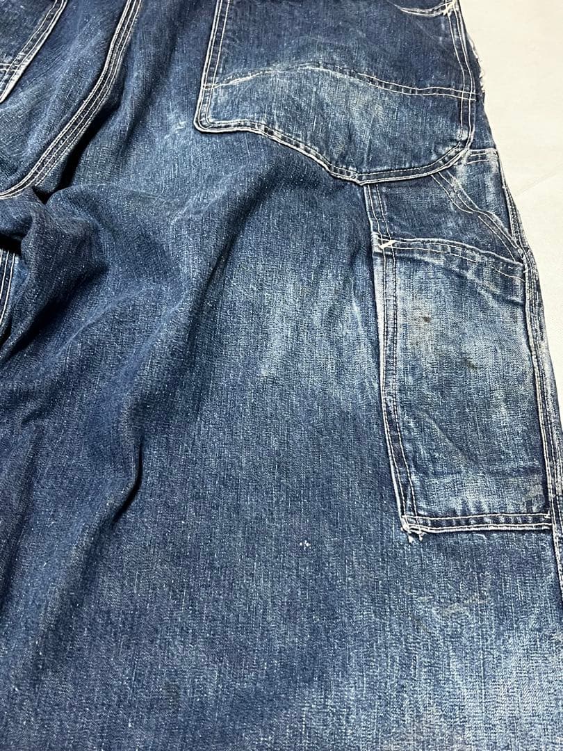 50s Lee 91sb ロングL ジェルトデニム オーバーオール 濃紺