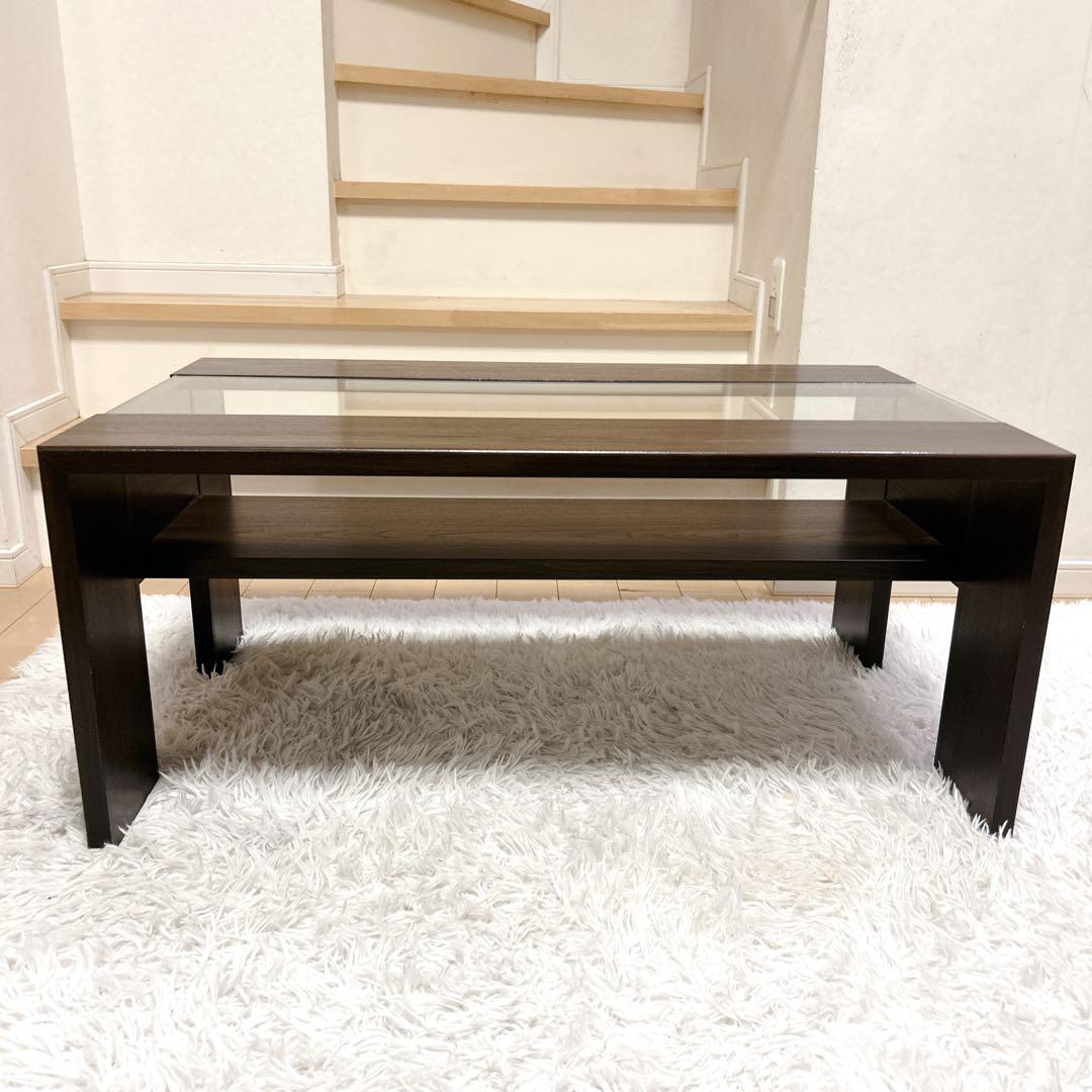 日本製 センターテーブル ローテーブル ガラストップ ユーアイ