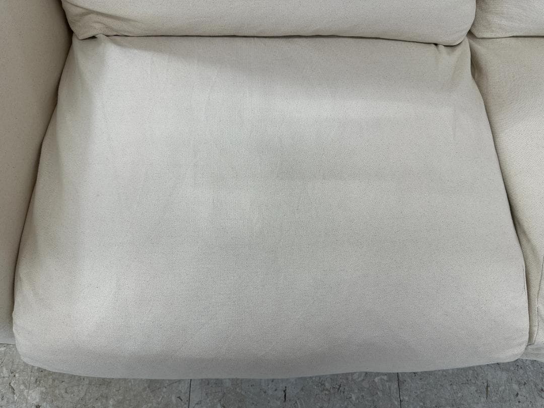 無印良品　2人掛けソファ　フェザーポケットコイル　ホワイト