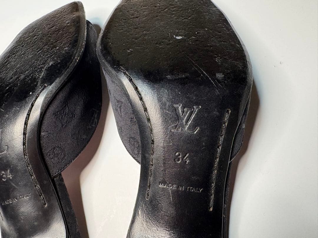 ルイヴィトン サンダル ミュールタイプ 34（約21.5cm）黒 ピンク