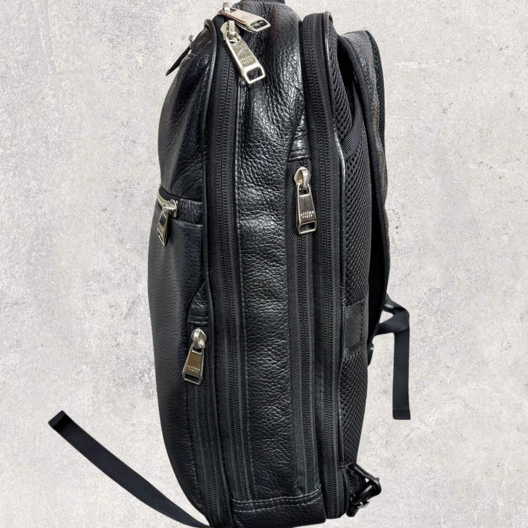 タッツンultima TOKYO レザー ビジネスリュック 2way 黒