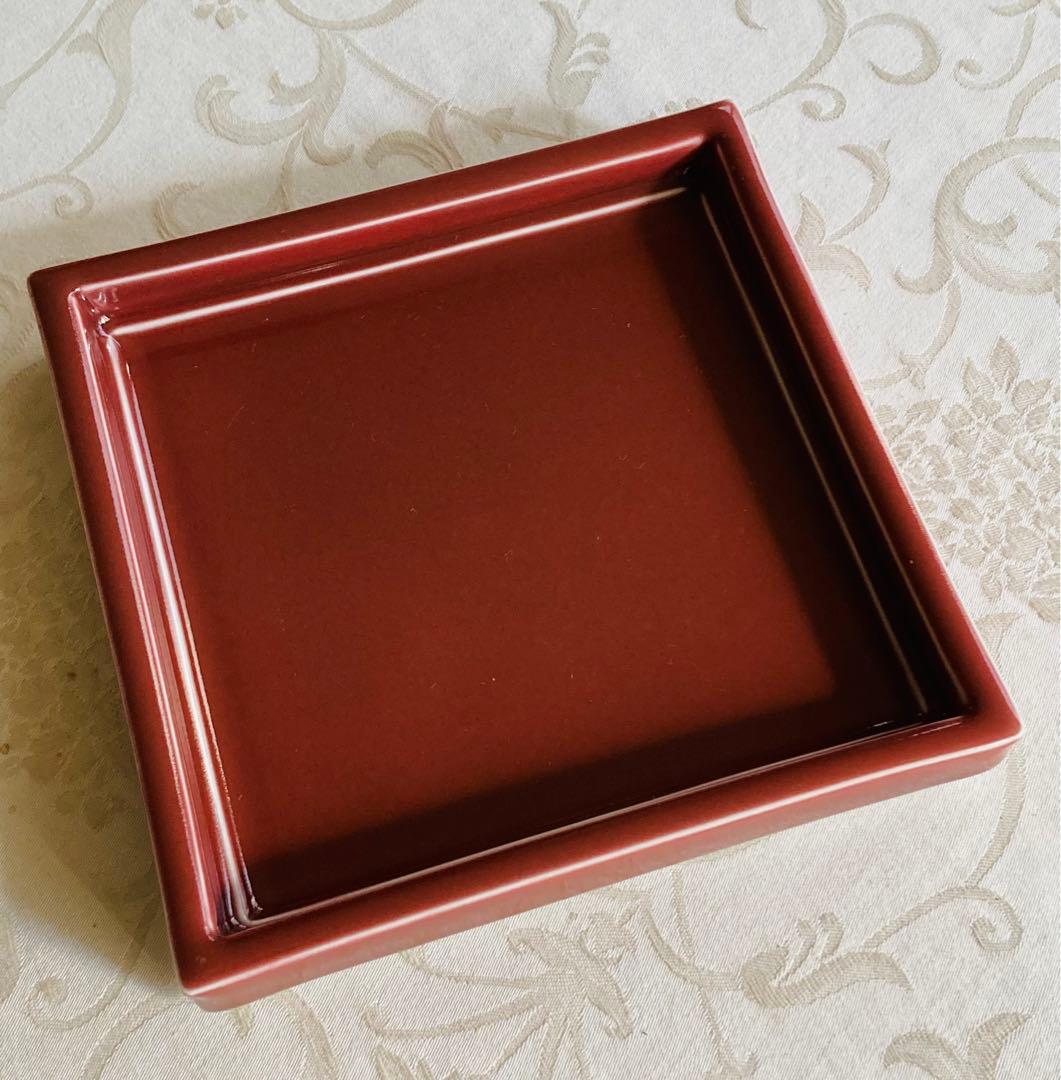 神農巌作　辰砂 角皿　6枚セット