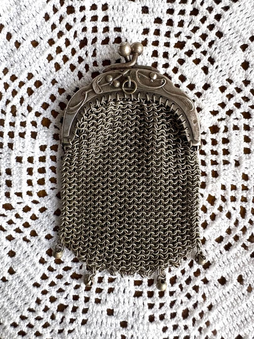 フランスアンティーク　パース　ヤドリギ　シャトレーン　シルバーメッシュ　①