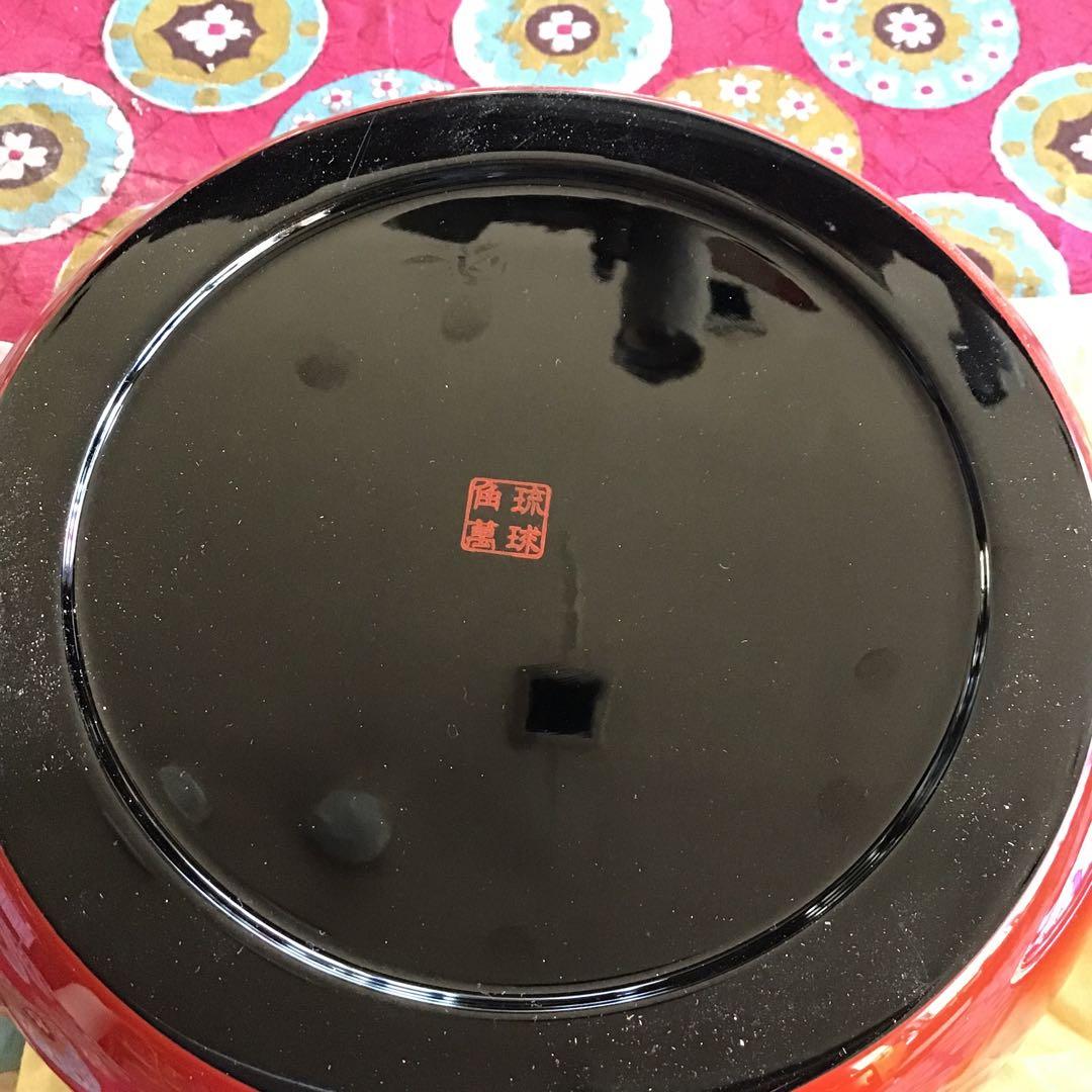 琉球角萬　うるし　漆器　菓子ばち