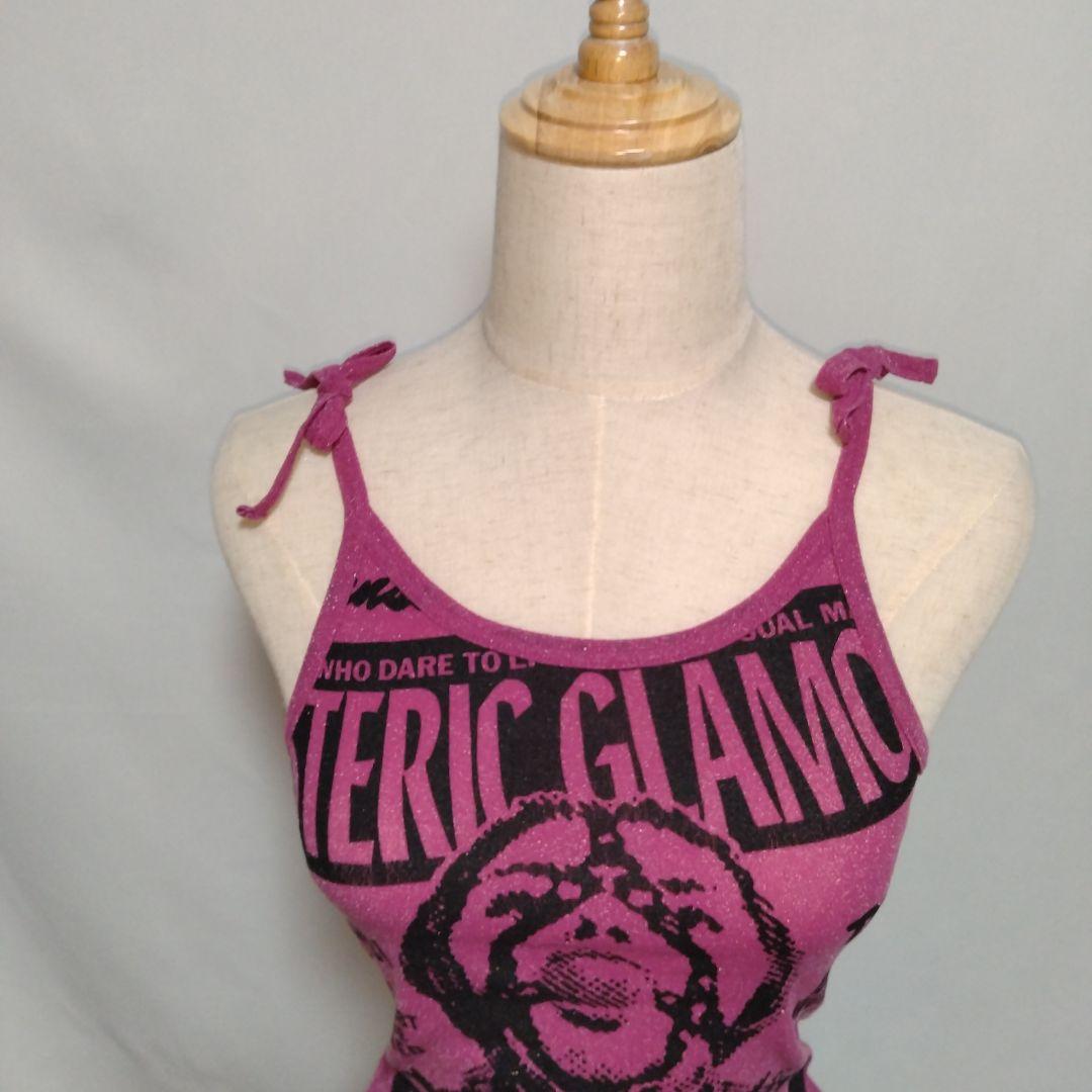 初期 レアデザイン HYSTERICS ヒスガール ピンク ラメ キャミソール