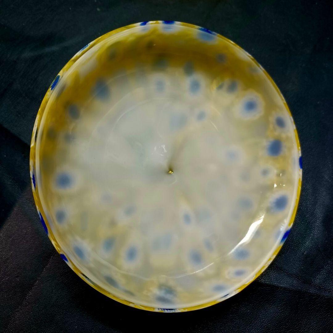 MURANO GLASS 蓋物 イエロー ミルフィオリ お碗