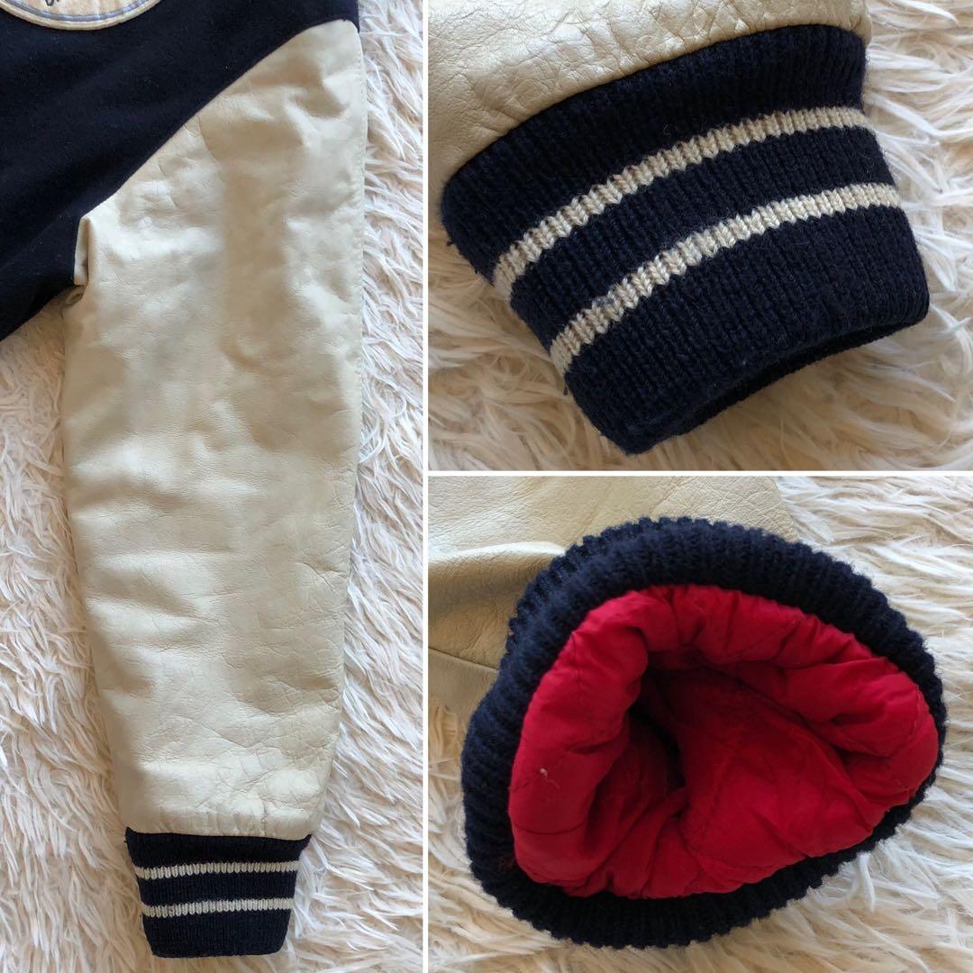 【超希少サイズ XL】カンタベリー　スタジャン　袖レザー　刺繍　オールブラックス