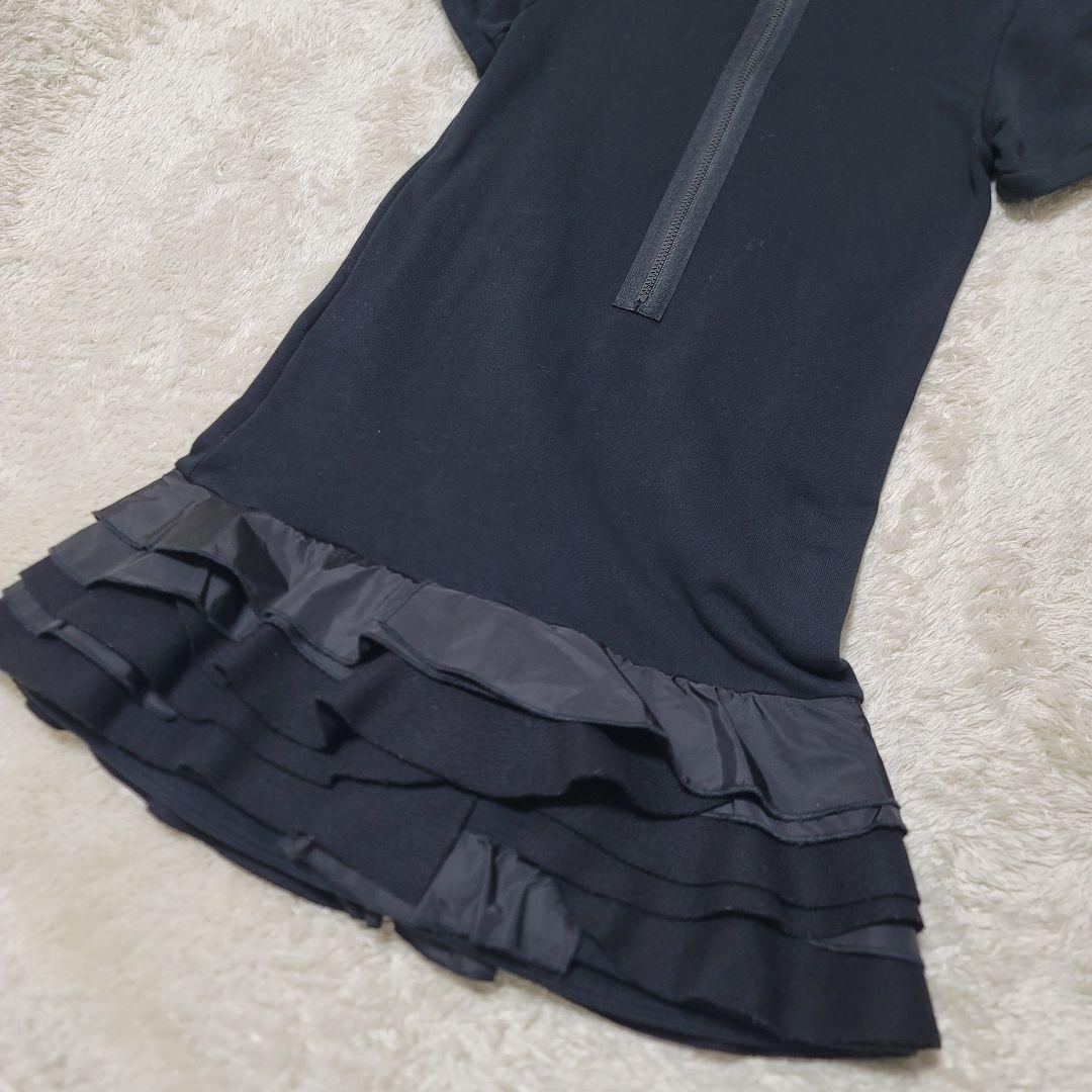 MONCLER モンクレール ワンピース フリル 裏起毛 ロゴワッペン
