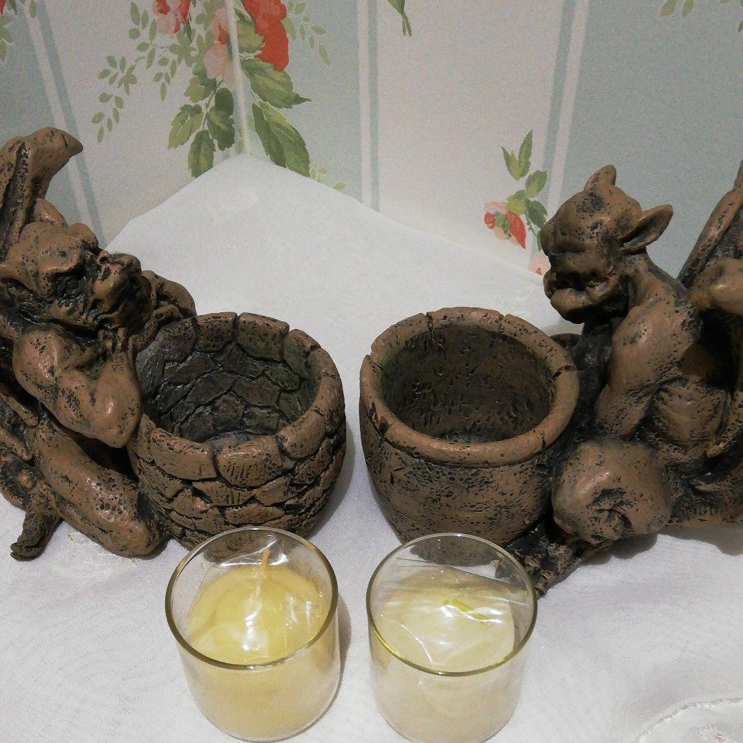 ガーゴイル キャンドル ホルダー2個セット