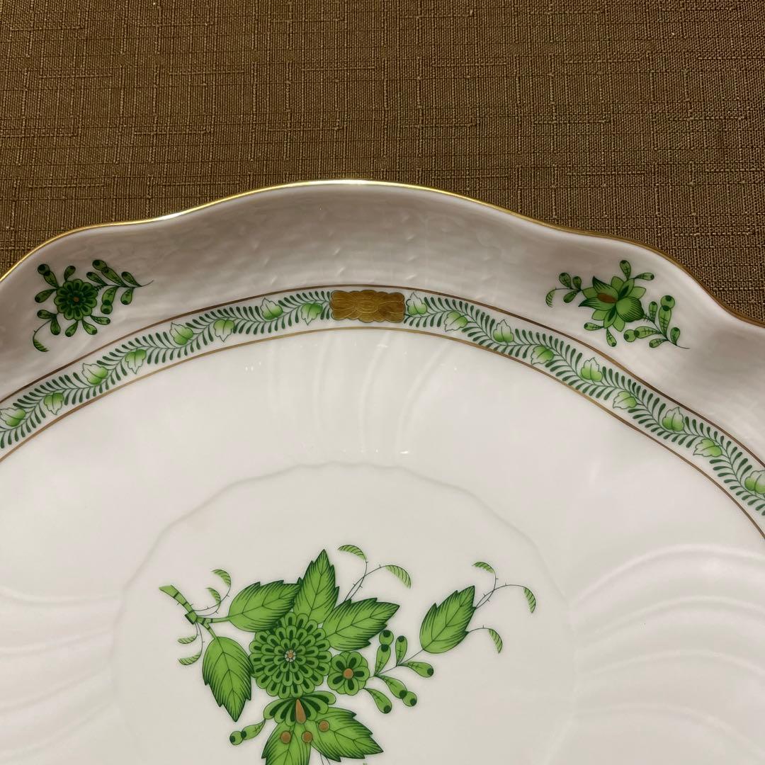 ヘレンド　アポニーグリーン　オーバルプレート