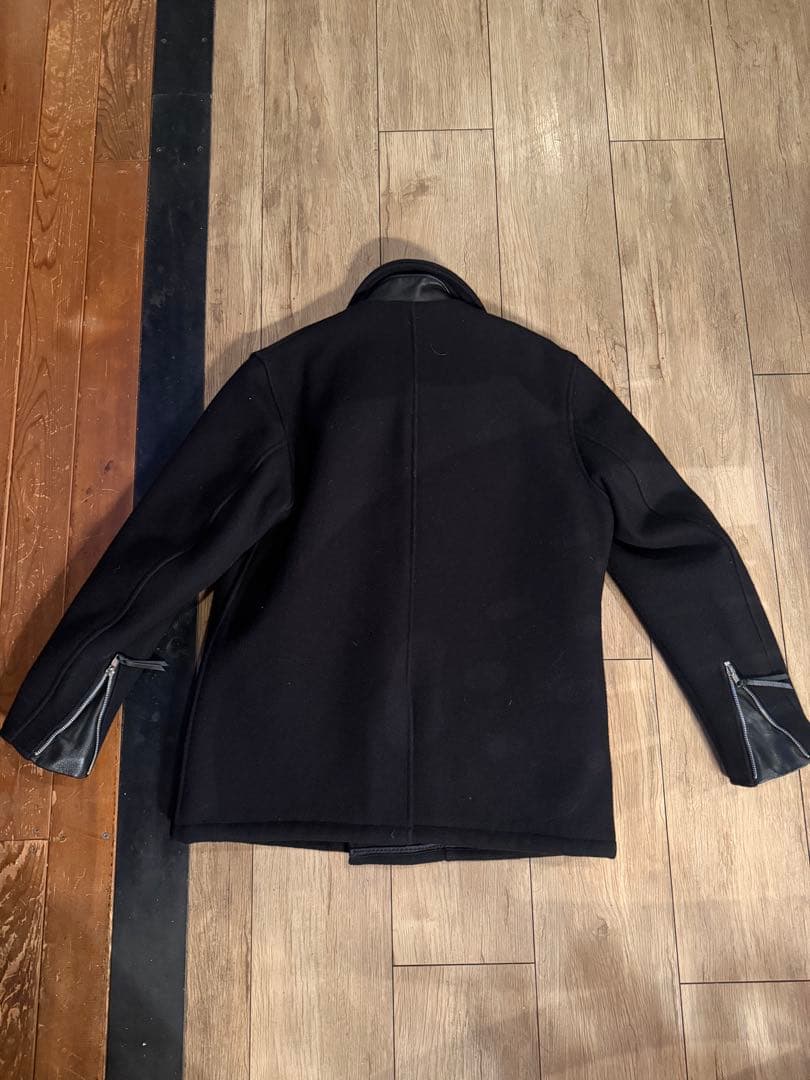 Schott ブラック ウール ピーコート 38