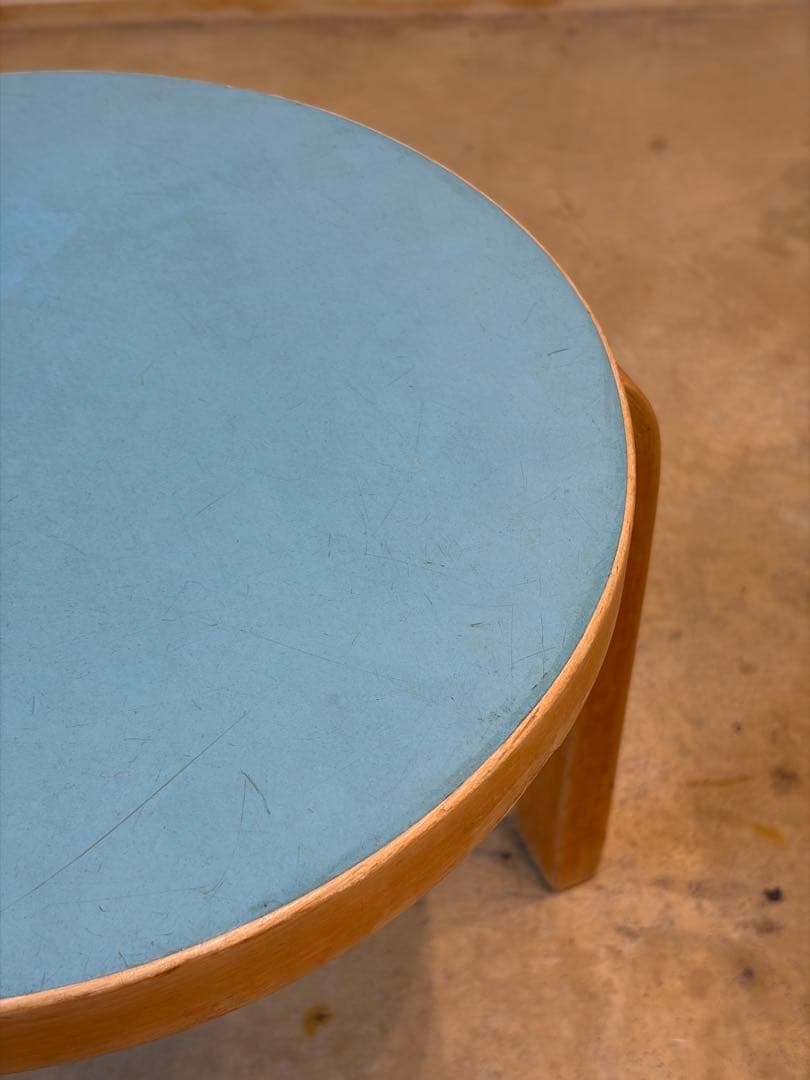 【希少・low】Artek スツール60 ローバージョン ブルーリノリウム