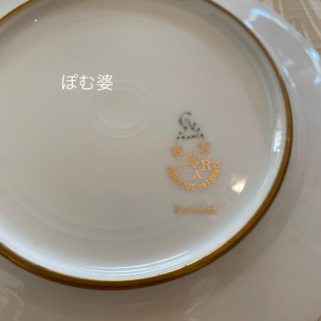 【アレンフェルト／リモージュ】花と金彩 手描き／パン皿 ティープレート ５枚