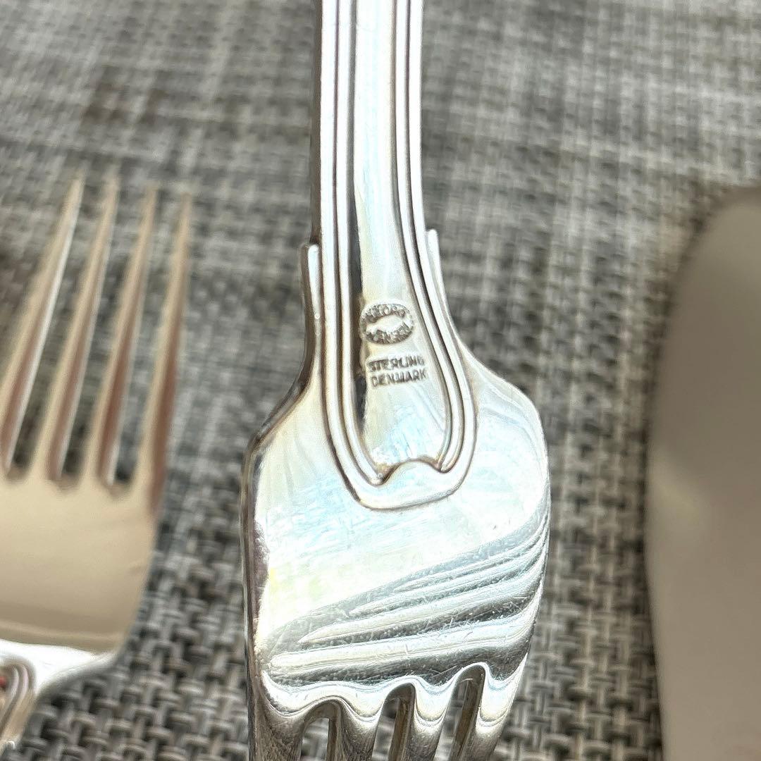 美品ジョージジェンセン★オールドデニッシュ★ディナーナイフ&フォーク★各5本