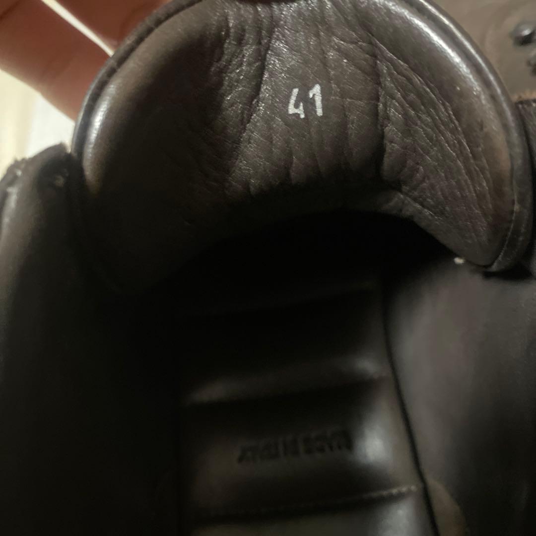 MONCLER モンクレール レザー ブーツ メンズ 茶 本革 ハイカット