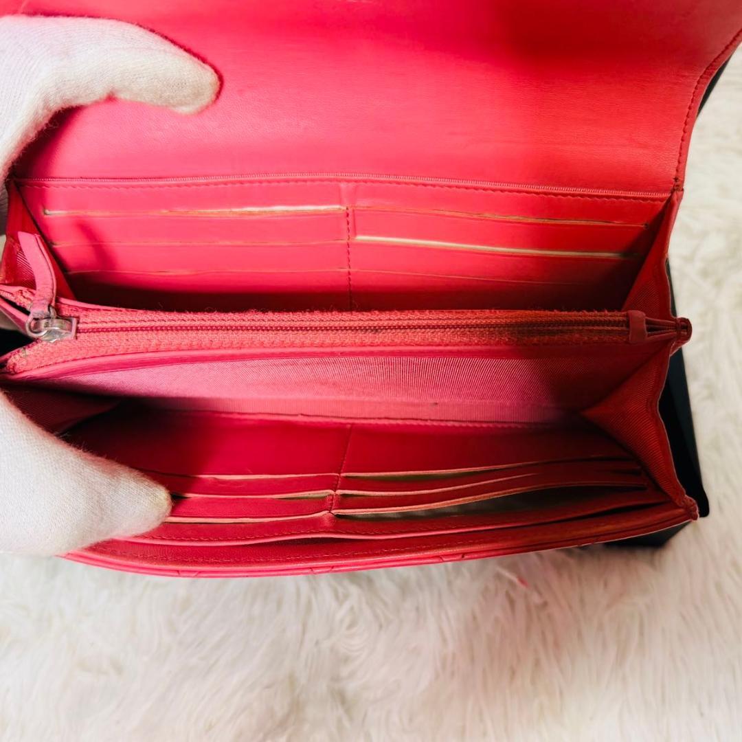 【外箱付き】CHANEL マトラッセ フラップ 長財布 キャビアスキン ピンク