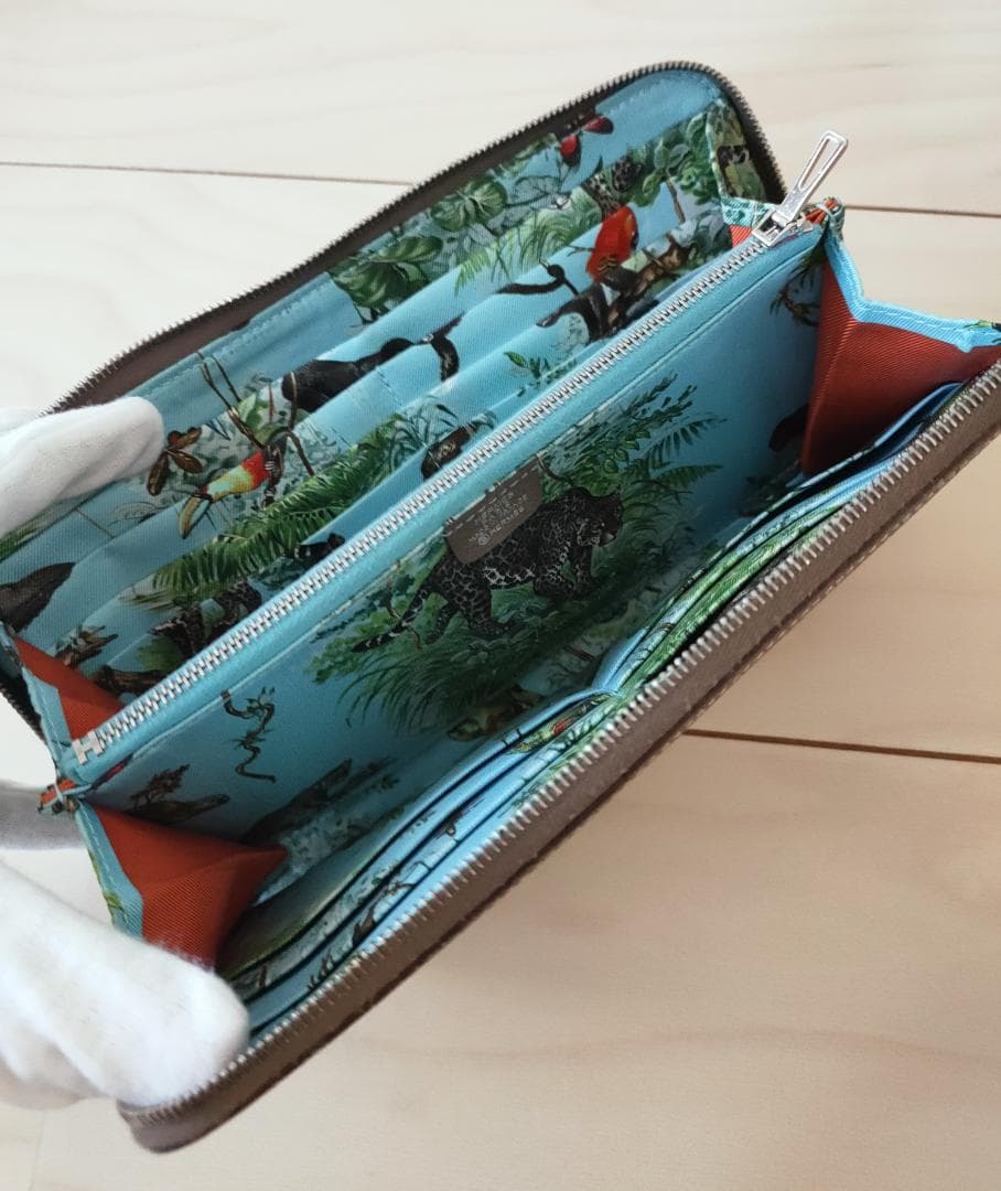 エルメス アザップロング シルクイン エトゥープ ロングウォレット長財布