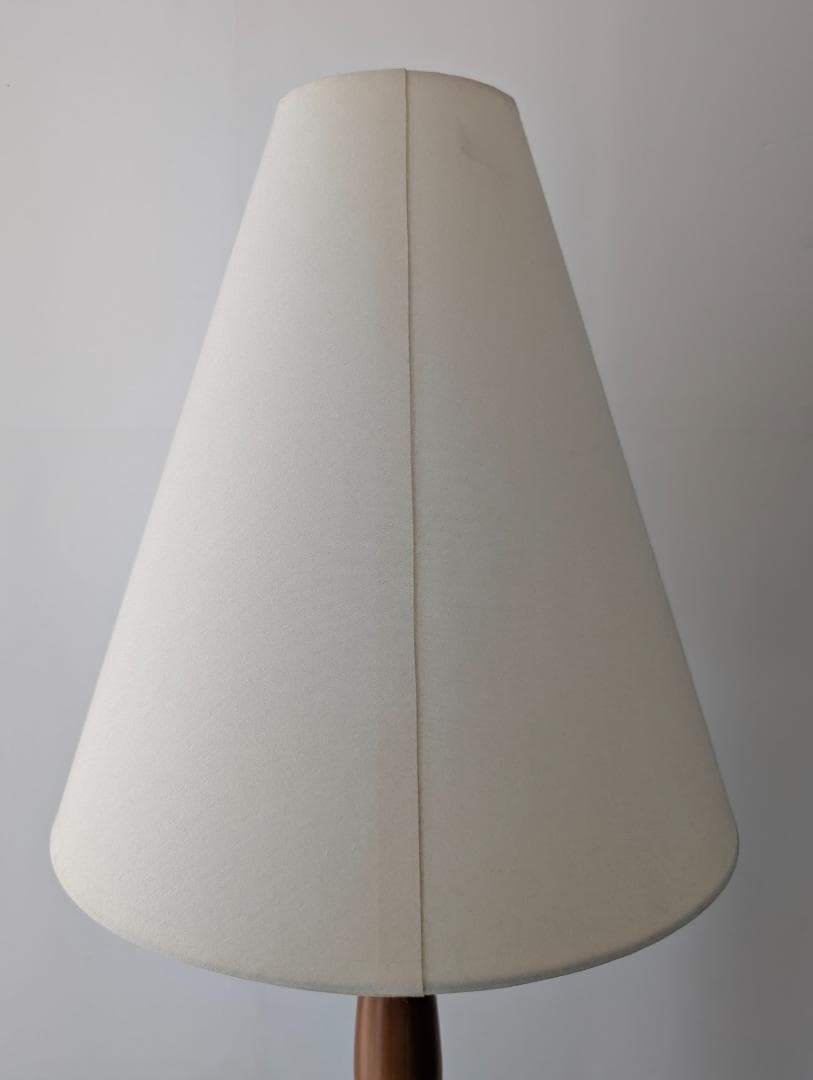 90年代 ビンテージ ファブリックシェード×ウッド スタンド フロアライト 美品