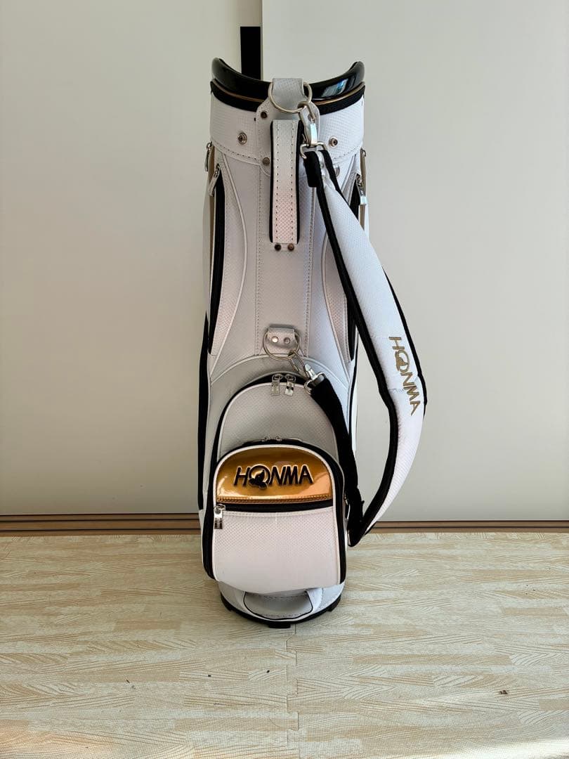 HONMA ゴルフキャディバッグ 9インチ ホワイト/ゴールド