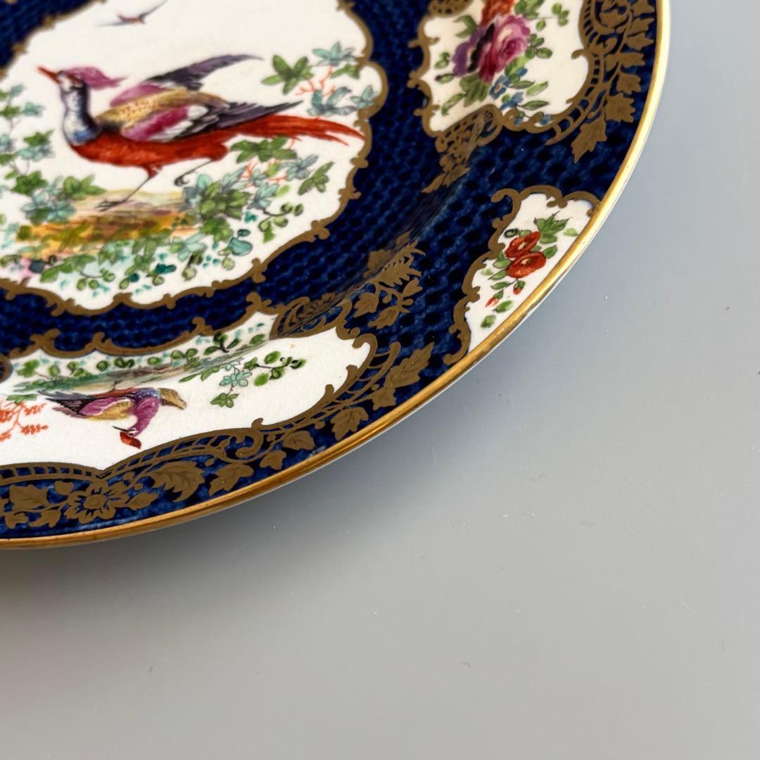 英国製アンティーク　1870年代　Booths 鳥絵金彩　【稀少品・美術品】