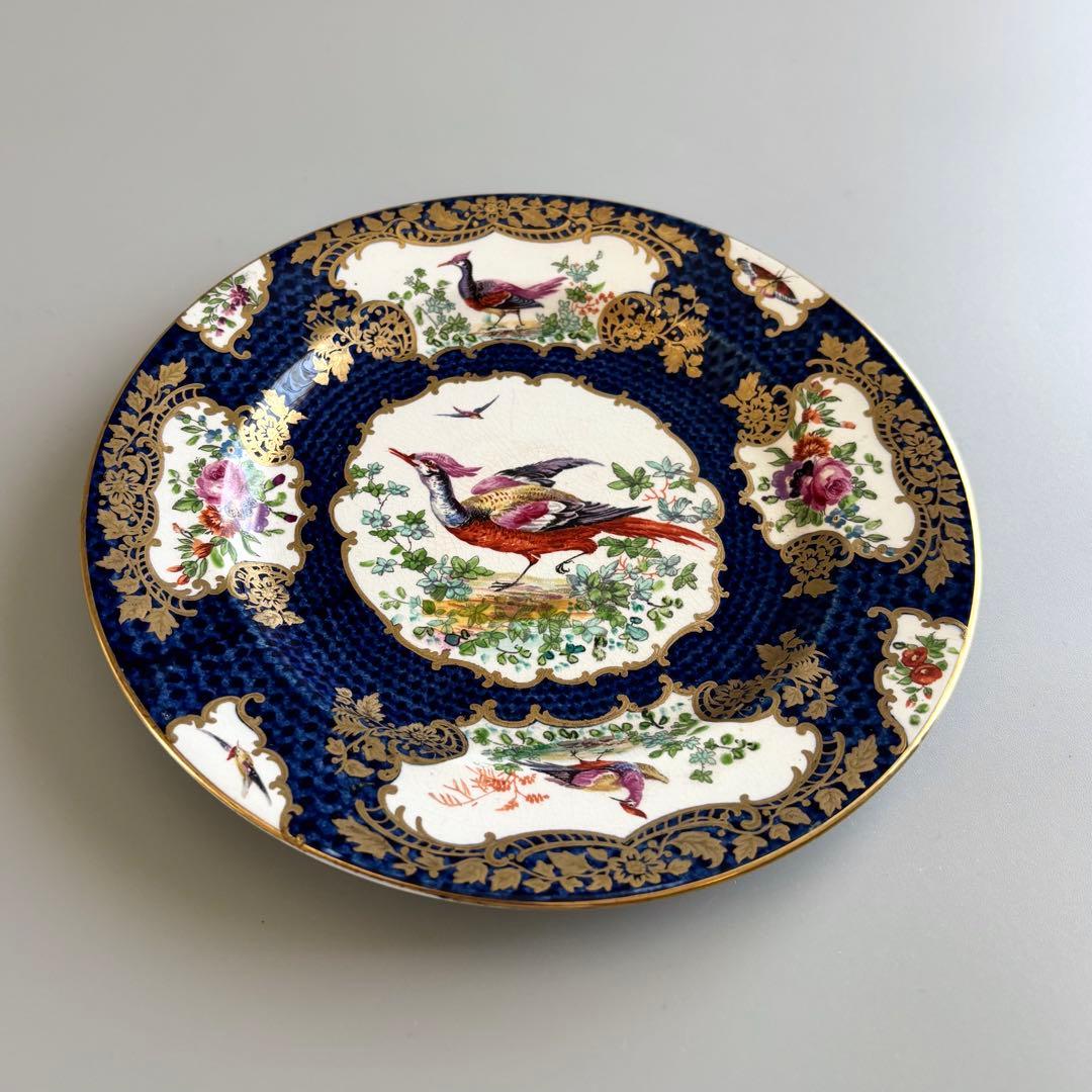 英国製アンティーク　1870年代　Booths 鳥絵金彩　【稀少品・美術品】